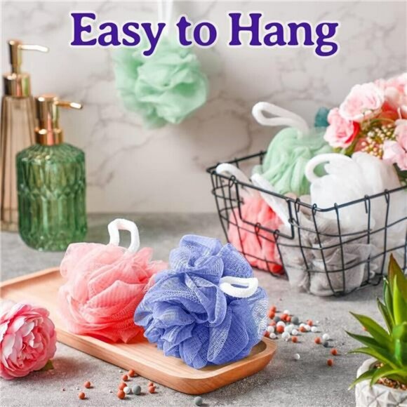 Bath Loofah Sponge Bulk 36 Pack Shower Pouf Mesh Exfoliating Body Scrubber